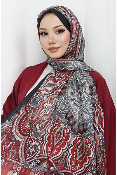 sefamerve Σάλι Janjan με έθνικ σχέδιο 70304-19 Βουργουνδία