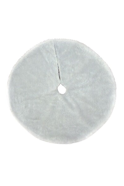 Bibilel White Christmas Tree Skirt, 78 cm diameter, 2.5-3 cm fur, white