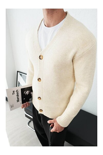 perasttesktil Men's Buttoned Knit Cardigan