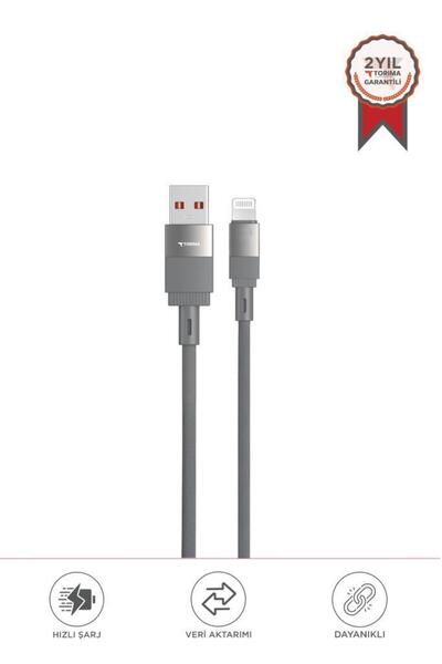 Torima Şarj Kablosu Usb to Lightning Data Kablo U18 Gri