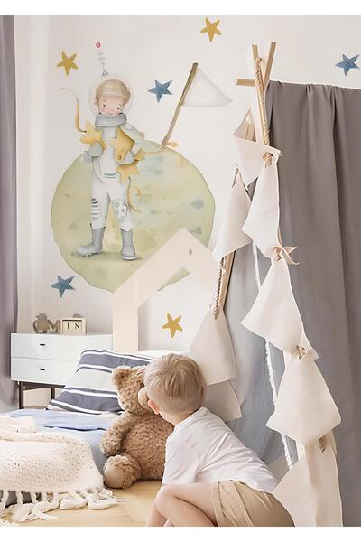 WALLHUMAN Küçük Prens ve Yıldızlar Duvar Stickerı | Bebek ve Çocuk Odası Dekoru