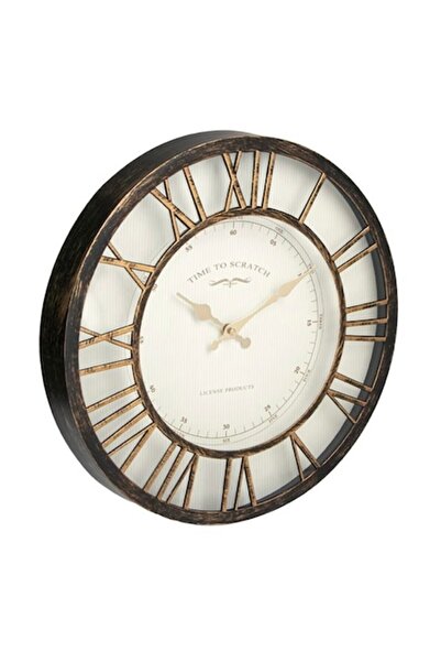 Wonderland Ceas de perete decorativ, vintage, maro/crem, rotund, 40 cm