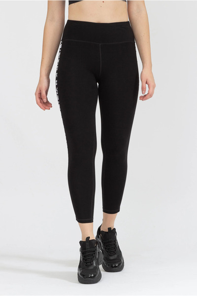 Dkny Hw 7/8 Logo Tape Tgt Women's Leggings-Black