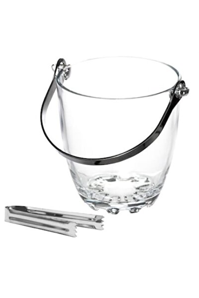 OEM Ice bucket and tongs, Glass/Metal, Transparent, 900 ml, 13x14.5 cm