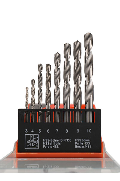 Lawazim HSS Drill Bit Set 8 Piece - High Speed Steel Spiral Twist Bits for Metal Wood Plastic