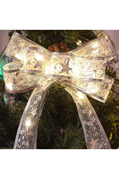 Flippy Χρυσή χριστουγεννιάτικη κορδέλα LED, μήκος 20 m, 200 LED, μπαταρίες, ψυχρό λευκό