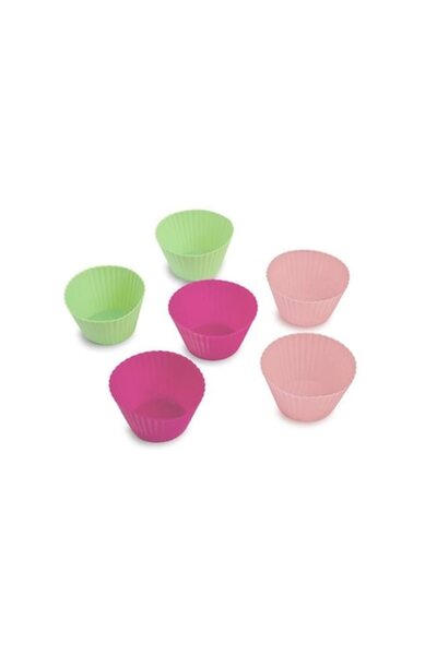 ANTBRO Σετ 6 Φόρμες Σιλικόνης για Cupcakes, Πολύχρωμες, 9x5εκ.