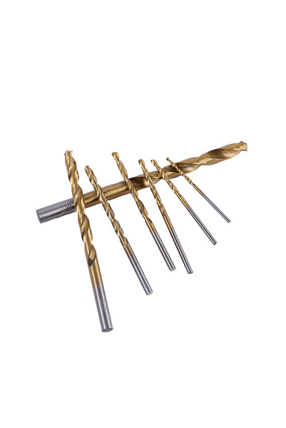 Lawazim Metal Twist Drill Bit Set 7 Piece - Spiral Flute Multi-Size Bits for Metal Plastic Aluminum