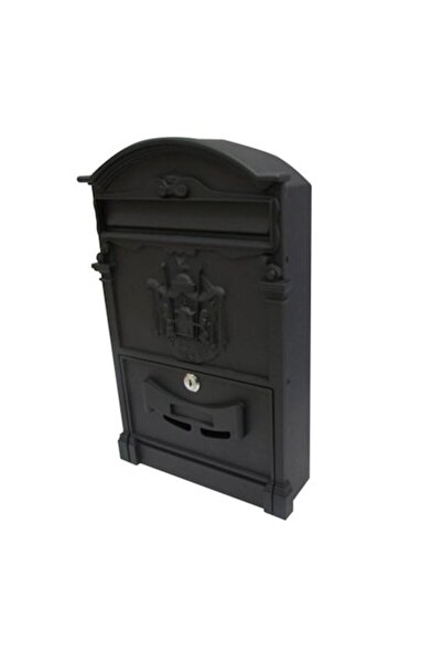 STANDERS Exterior Mailbox, Standers, Aluminum and Steel, with Cylinder, Black