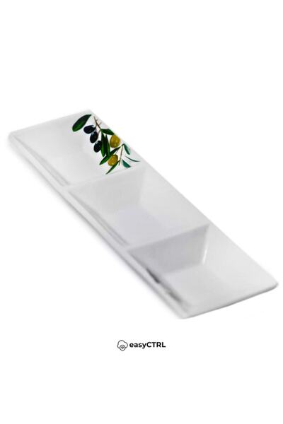 easyCTRL Porcelain Bowl for Appetizers and Sauces, 3 Compartments, 200ml