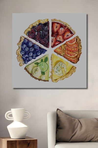 Teona Ahşap Tort decorativ din lemn dreptunghiular cu felii de fructe