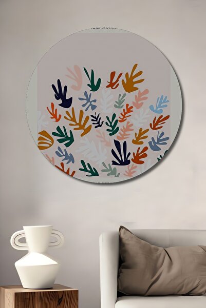 Teona Ahşap Tablou decorativ cu aspect de cadru rotund din lemn Matisse Papiers Decoupes