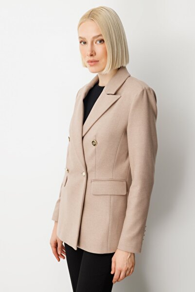 Ekol Double-Breasted Collar Cashmere Jacket 5069-26K