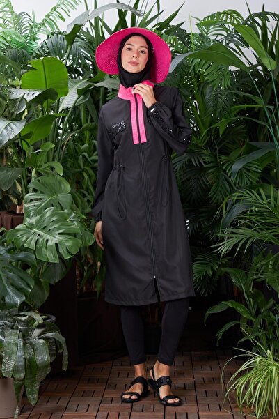 Moodbasic Sequin Detailed Hijab Swimsuit - Black