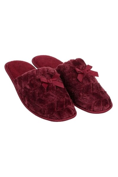 ANTBRO Дамски домашни пантофи , бордо с панделка, размер 40-41