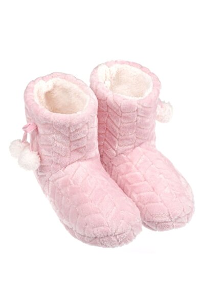 ProdusulTau Papuci de casă, model ghete cu ciucuri, mărimea 38-39, roz