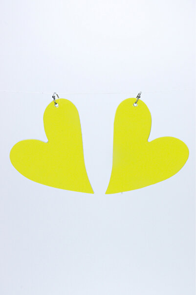 HAIArt Handmade Heart-shaped earrings - Yellow patent leather