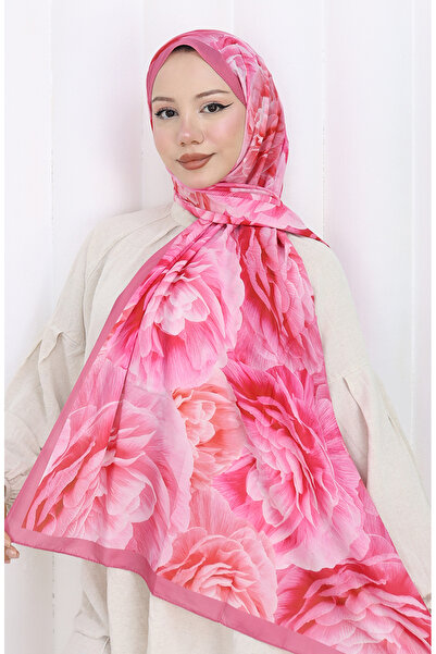 sefamerve Pamuklu Desenli Koza Şal 70322-02 Pembe