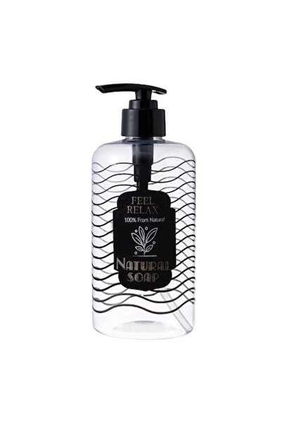 ANTBRO Dozator de săpun lichid cu dungi negre transparente 500 ml