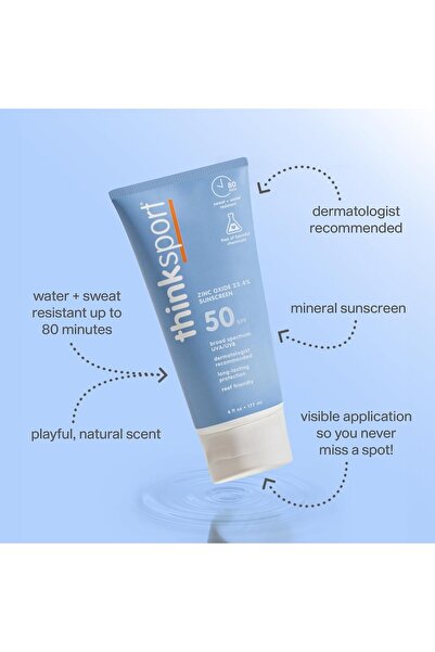 Think Thinksport Sunscreen SPF 50+, 6 Ounce