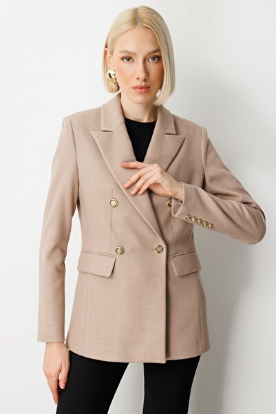 Ekol Double-Breasted Collar Cashmere Jacket 5069-26K