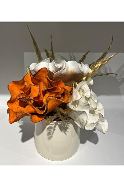 CG Home Züccaciye KÜÇÜK BEYAZ CEZVE SAKSI ARANJMAN ÇİÇEK