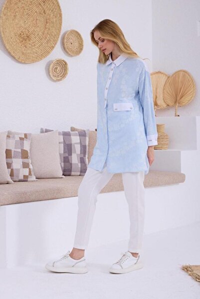 Moodbasic Çizgi Desenli Gömlek Mb11.274 - Mavi