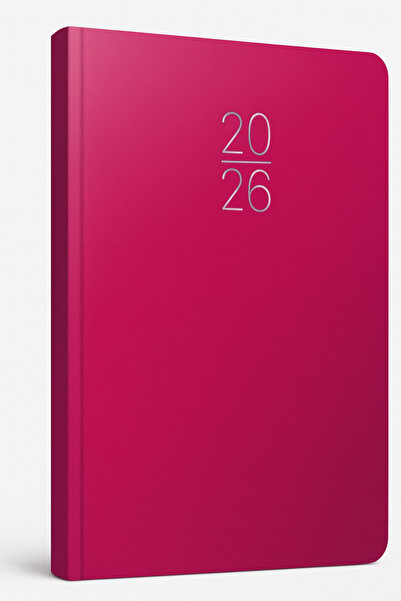 Andofis Agenda 2026 Zilnic 17x24 Copertă rigidă Piele Pânză Roșu