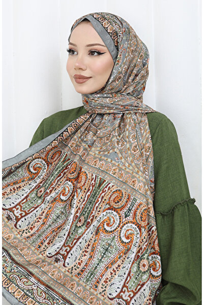 sefamerve شال فوال بنمط عرقي 70303-08 أخضر كاجلا