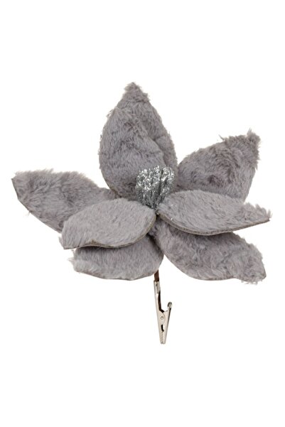 OEM Grey furry Poinsettia flower, 24.9 cm