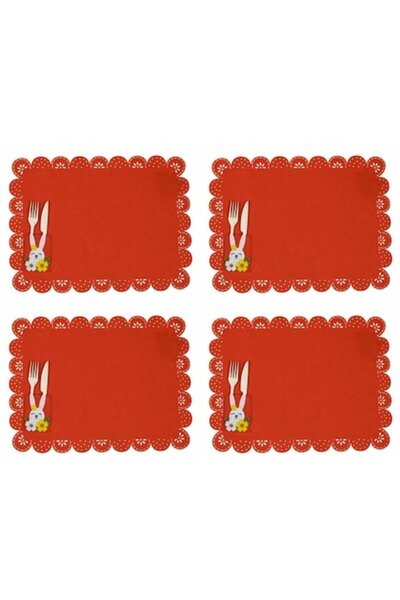 OEM 4-piece plate holder set, Easter pattern, model with cutlery cover, felt, multicolor, 40x3