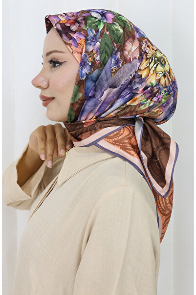 sefamerve Eșarfă digitală din raion 70299-04 maro