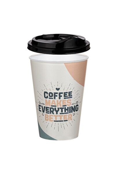 NO BRAND Cană de cafea, plastic, capac, 500 ml