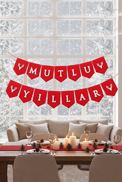 bonvos لافتة زخرفية لرأس السنة الجديدة من اللباد، زينة جدارية للعام الجديد ال...