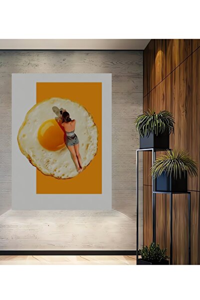 Teona Ahşap Tablou decorativ din lemn dreptunghiular cu femeie pe un ou