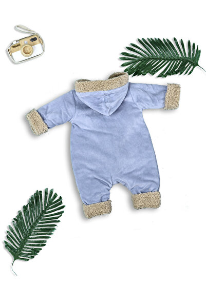 Nehad Bebe Baby Boy Welsoft Jumpsuit with Teddy Bear Accessory Dark Blue