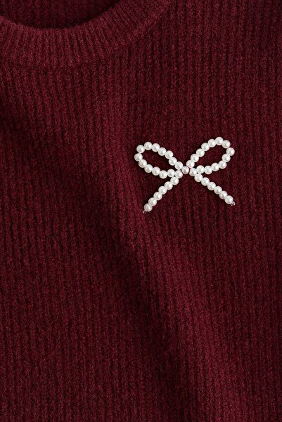 H&M Suni Elmas İşlemeli Kazak