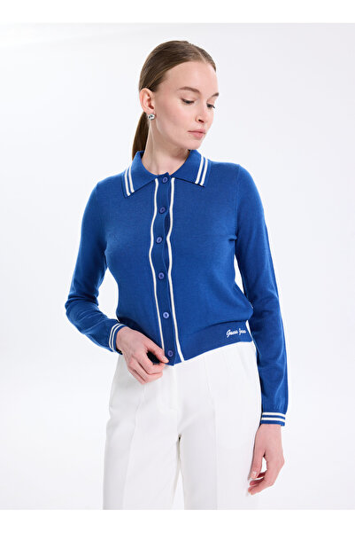 Guess Jeans Mavi Kadın Hırka Jeans Kadın Yün Karışımlı Tri