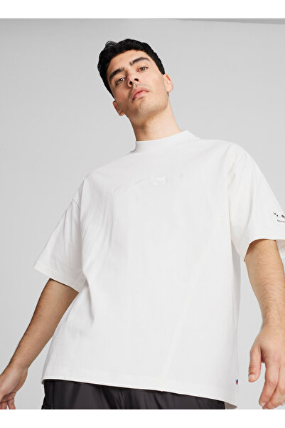 Puma 62729002 BMW MMS STATEMENT CAR GRAP Beyaz Yuvarlak Yaka Regular Fit Düz Erkek T-Shirt