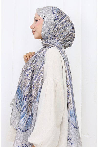 sefamerve Indický voál šál 70321-02 tmavě modrá