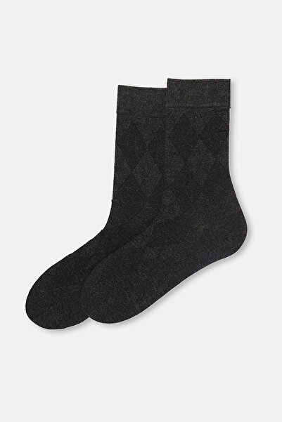 Eros Grimelanj - Black Men's 2-Piece Argyle Pattern Bamboo Socks