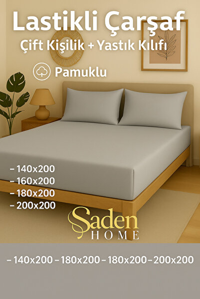 SADEN HOME SVETLO SIVA ELASTIČNA WED Čaršav SET JASTUČNICA PAMU Pamuk ANFORCE...