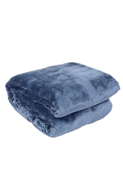 Caressa Patura pentru pat GS3625, 100 % poliester, culoare albastru, 160 x 220 cm