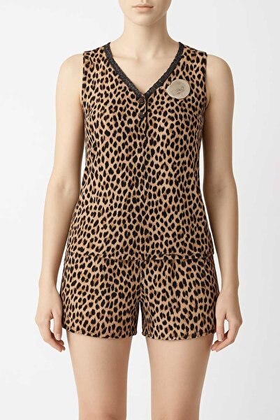 Dika leopar şortlu takım