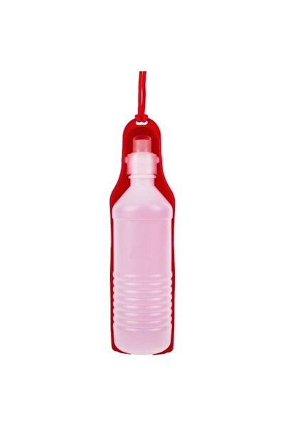 ANTBRO Sticlă de apă pentru câini, plastic, 500 ml, roșie/transparentă