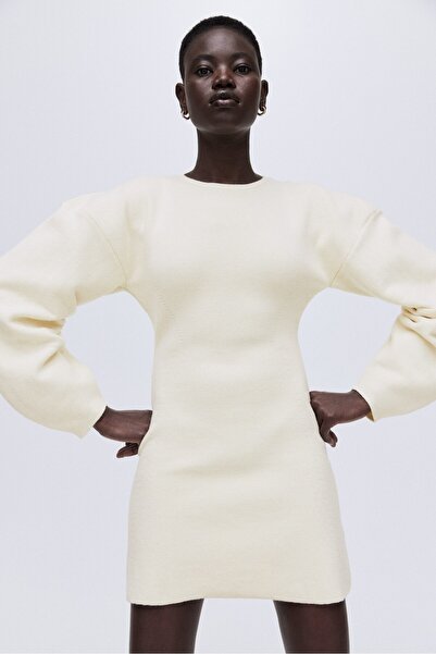 H&M Viskoz Karışımlı ve Lastik Örgülü Elbise