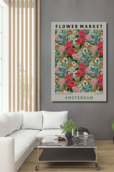 Teona Ahşap Tablou decorativ din lemn dreptunghiular Piața florilor Amsterdam