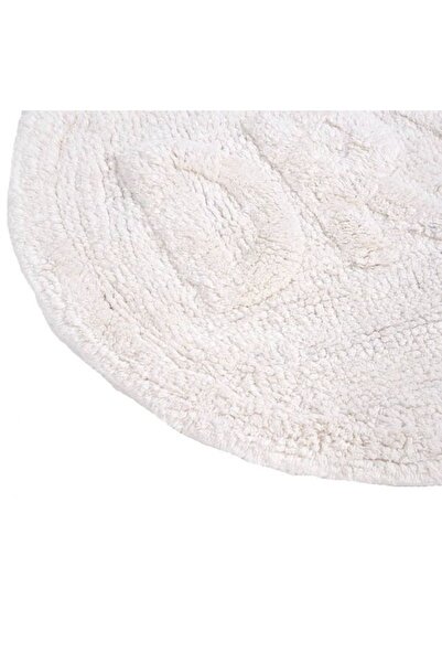 ANTBRO Covoraș de baie Antbro® din bumbac, alb, cu litere DRY în relief, Ø60cm