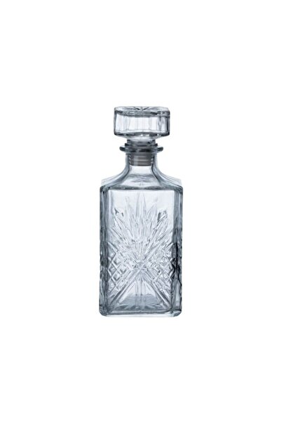 OEM Liquor Bottle with Square Shape and Relief Pattern, 950 ml, Transparent