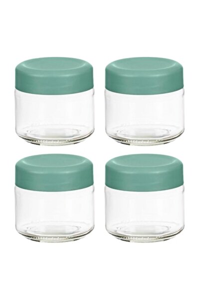 easyCTRL Set 4 food storage jars, glass, screw lid, 330 ml
